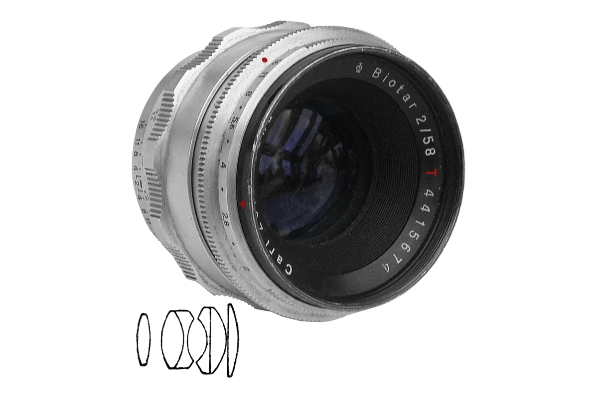 Carl Zeiss Jena Biotar 58mm f/2 V1 · 战前手动版 的镜身外观参考
