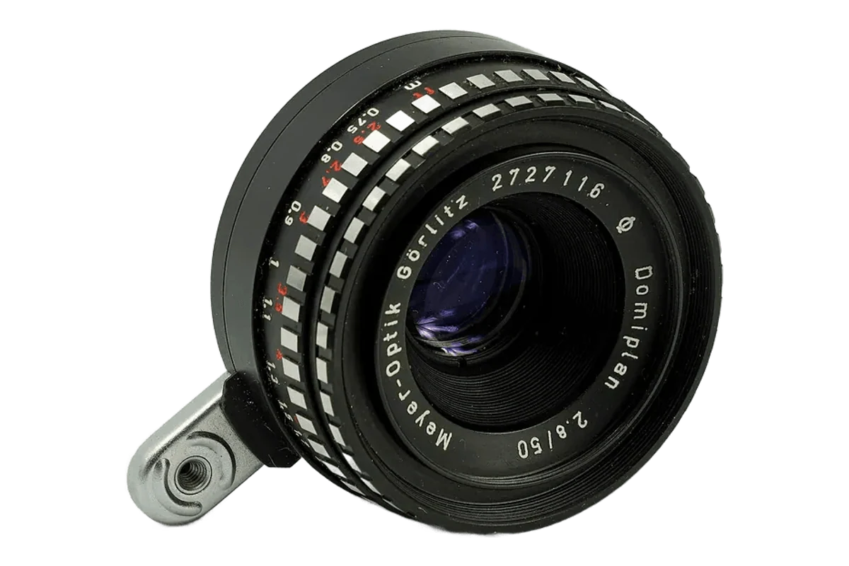 Domiplan 50mm f/2.8 V1 · 早期斑马 40.5mm 的镜身外观参考